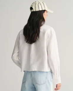 Relaxed Fit Cropped Linen Shirt