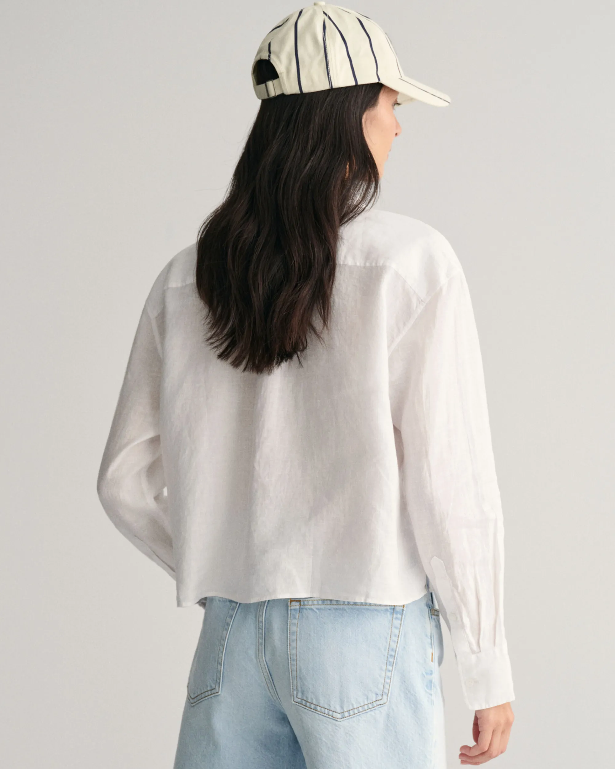 Relaxed Fit Cropped Linen Shirt