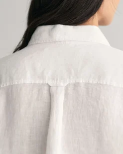 Relaxed Fit Cropped Linen Shirt