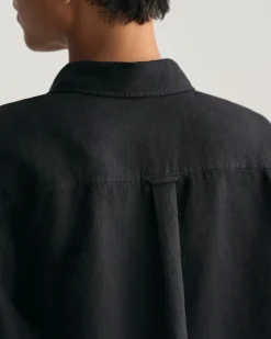 Relaxed Fit Cropped Linen Shirt