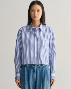 Relaxed Fit Cropped Striped Shirt
