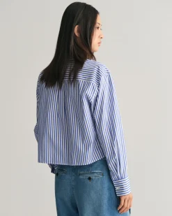 Relaxed Fit Cropped Striped Shirt