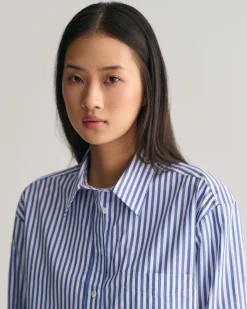 Relaxed Fit Cropped Striped Shirt