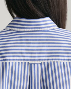 Relaxed Fit Cropped Striped Shirt