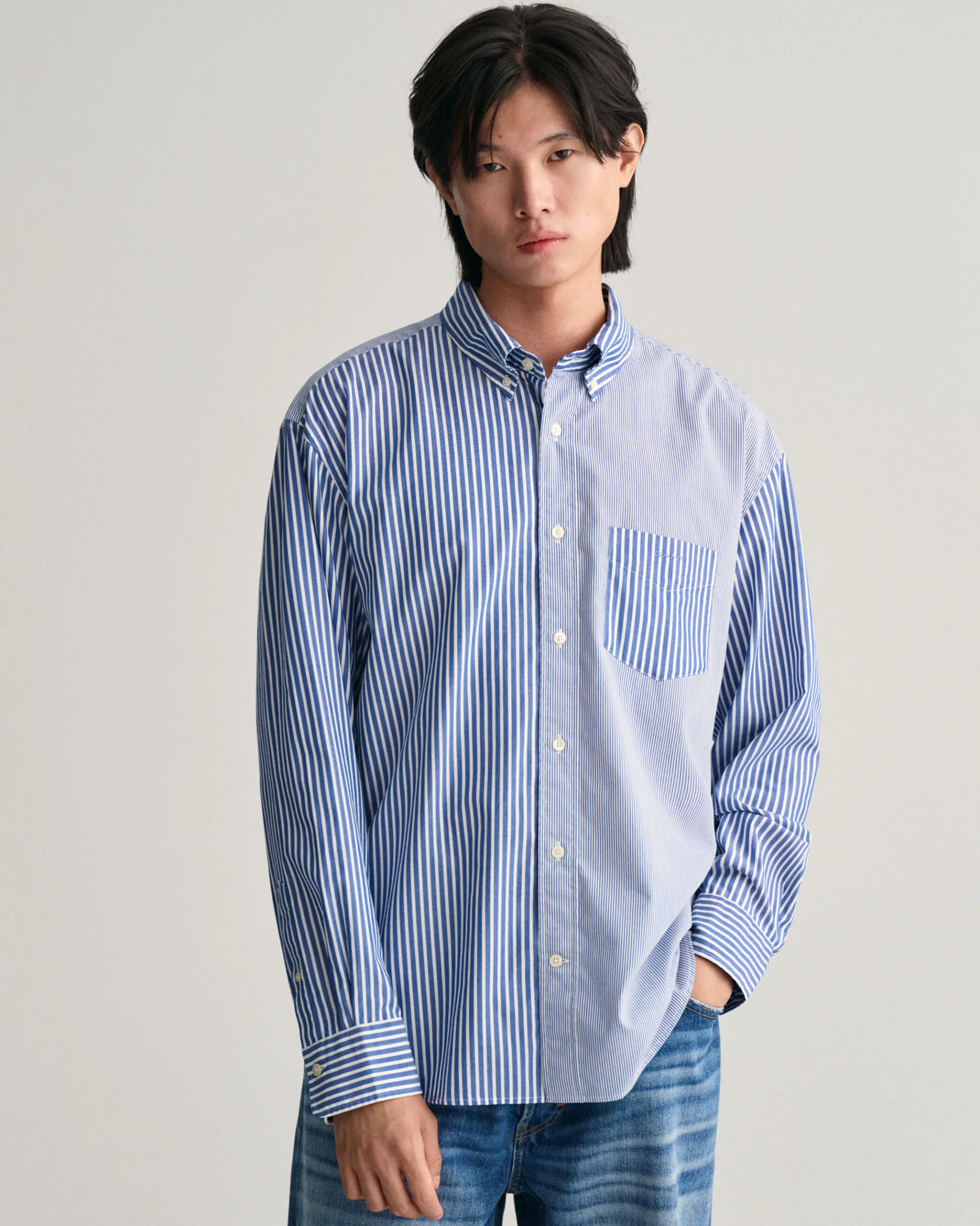 Relaxed Fit Dragon Crest Poplin Shirt
