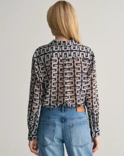 Relaxed Fit G Patterned Cotton Silk Shirt