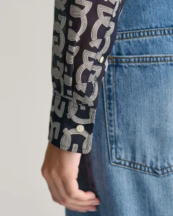 Relaxed Fit G Patterned Cotton Silk Shirt