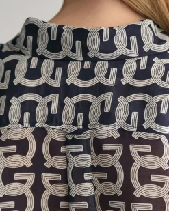Relaxed Fit G Patterned Cotton Silk Shirt