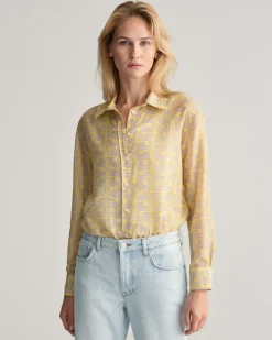 Relaxed Fit G Patterned Cotton Silk Shirt