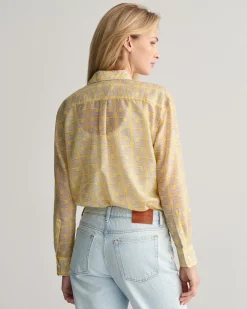 Relaxed Fit G Patterned Cotton Silk Shirt