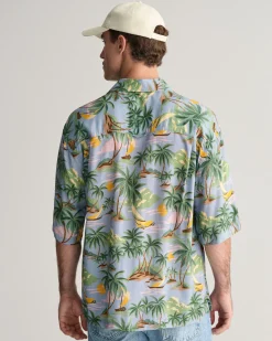 Relaxed Fit Hawaiian Print Short Sleeve Shirt