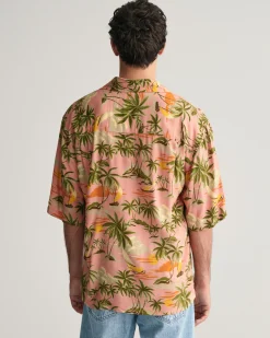 Relaxed Fit Hawaiian Print Short Sleeve Shirt
