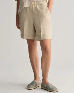 Relaxed Fit Linen Blend Pull-On Shorts