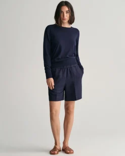Relaxed Fit Linen Blend Pull-On Shorts