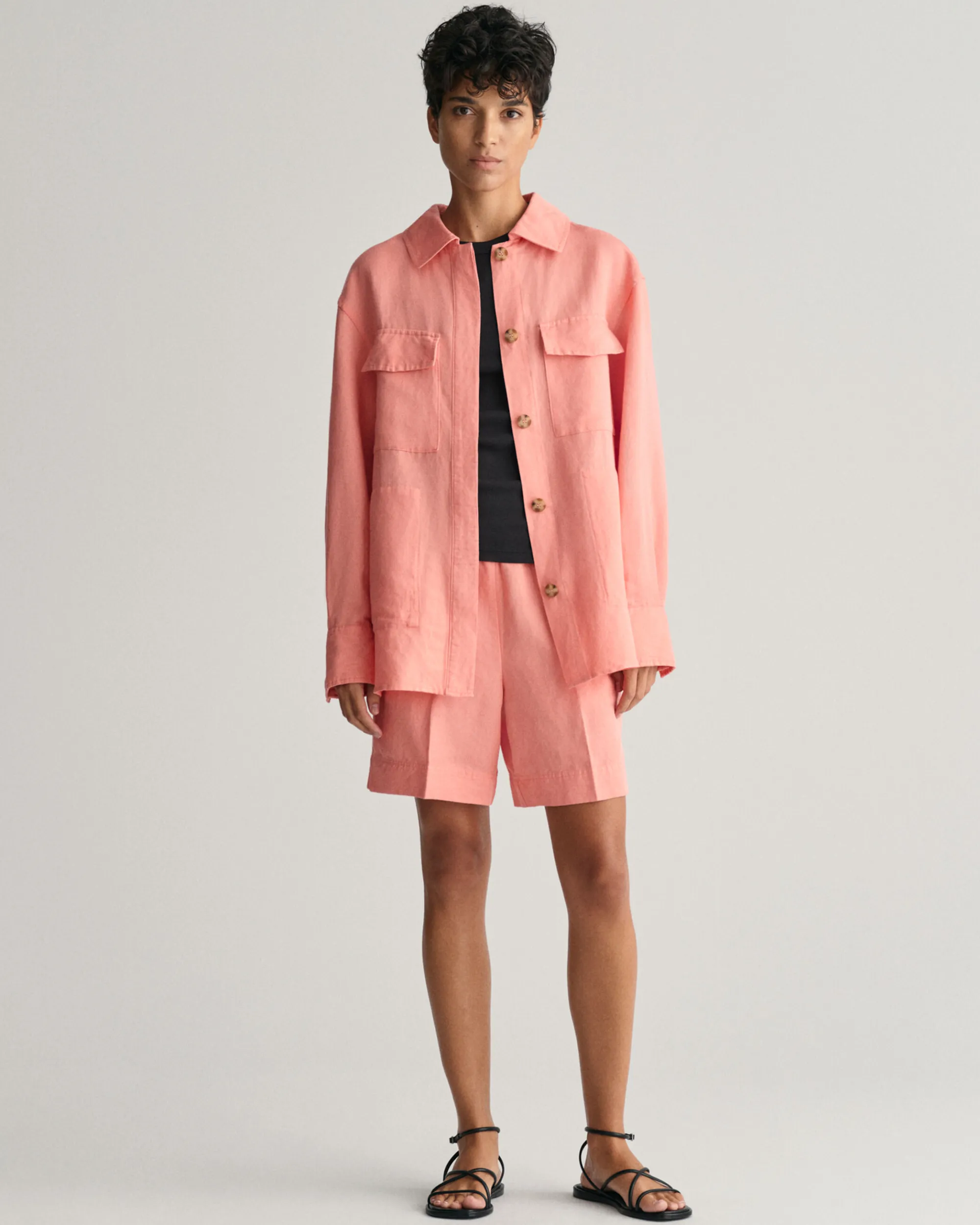 Relaxed Fit Linen Blend Pull-On Shorts