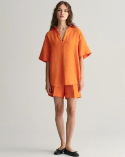 Relaxed Fit Linen Blend Pull-On Shorts