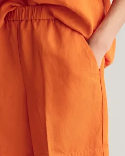 Relaxed Fit Linen Blend Pull-On Shorts