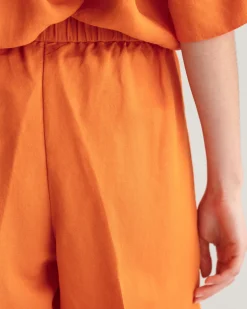 Relaxed Fit Linen Blend Pull-On Shorts