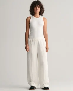 Relaxed Fit Linen Blend Pull-On Pants