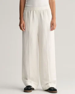 Relaxed Fit Linen Blend Pull-On Pants