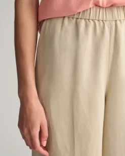 Relaxed Fit Linen Blend Pull-On Pants