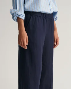 Relaxed Fit Linen Blend Pull-On Pants