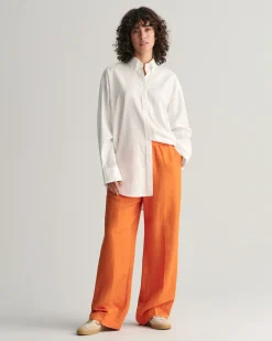 Relaxed Fit Linen Blend Pull-On Pants