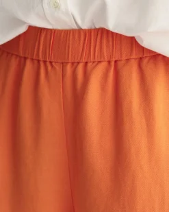 Relaxed Fit Linen Blend Pull-On Pants