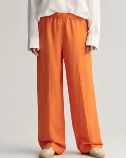 Relaxed Fit Linen Blend Pull-On Pants