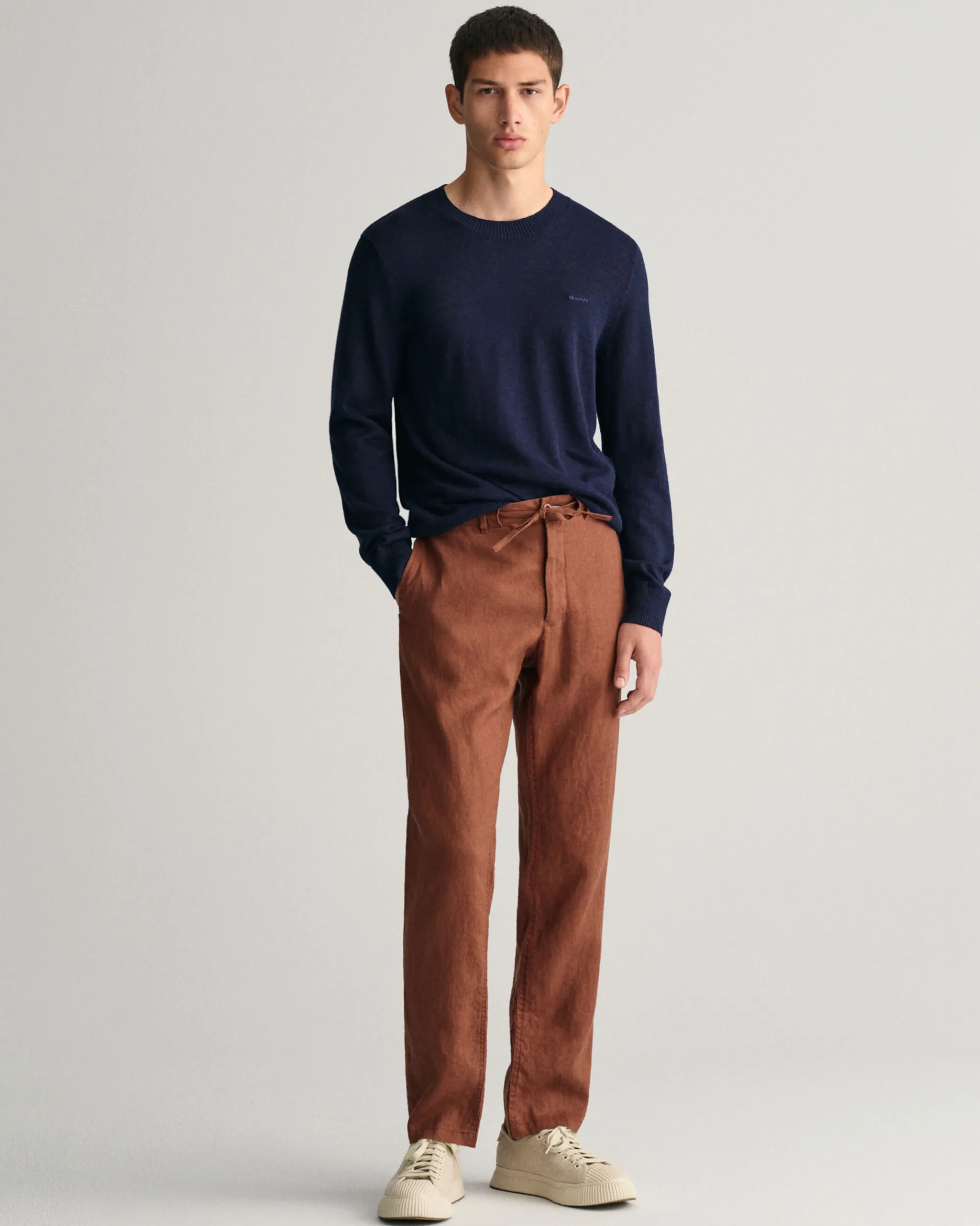 Relaxed Fit Linen Drawstring Pants
