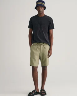 Relaxed Fit Linen Drawstring Shorts