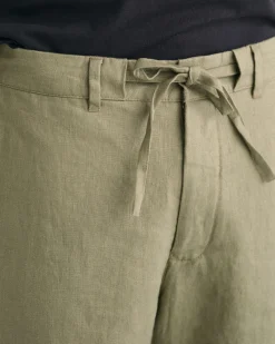 Relaxed Fit Linen Drawstring Shorts