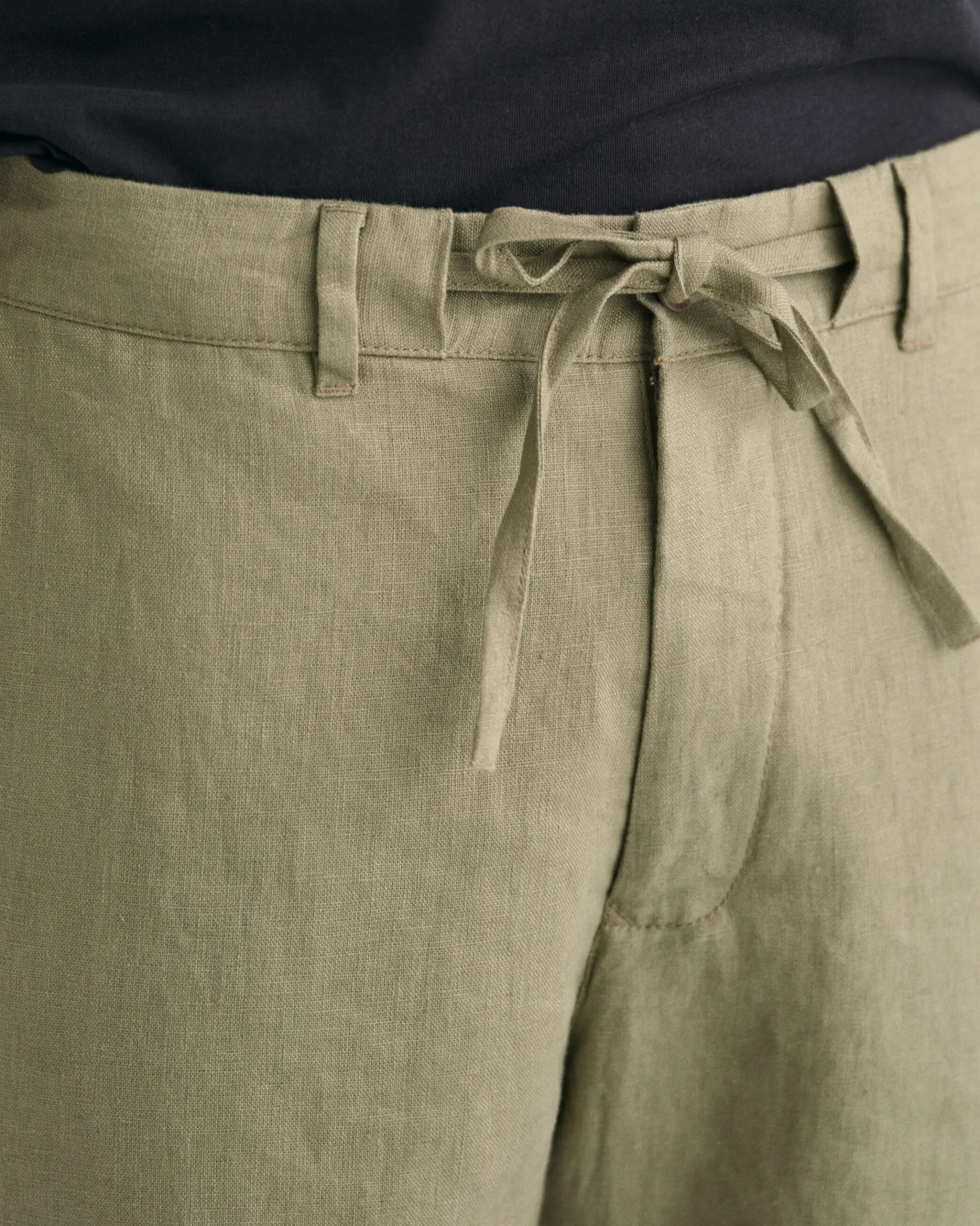 Relaxed Fit Linen Drawstring Shorts