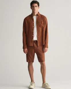 Relaxed Fit Linen Drawstring Shorts
