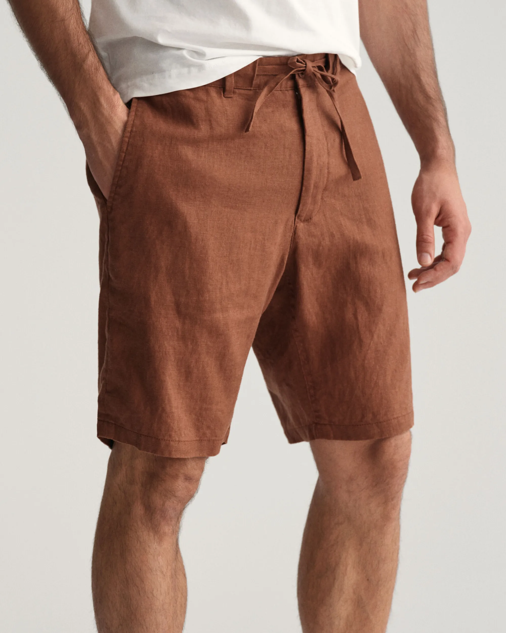 Relaxed Fit Linen Drawstring Shorts