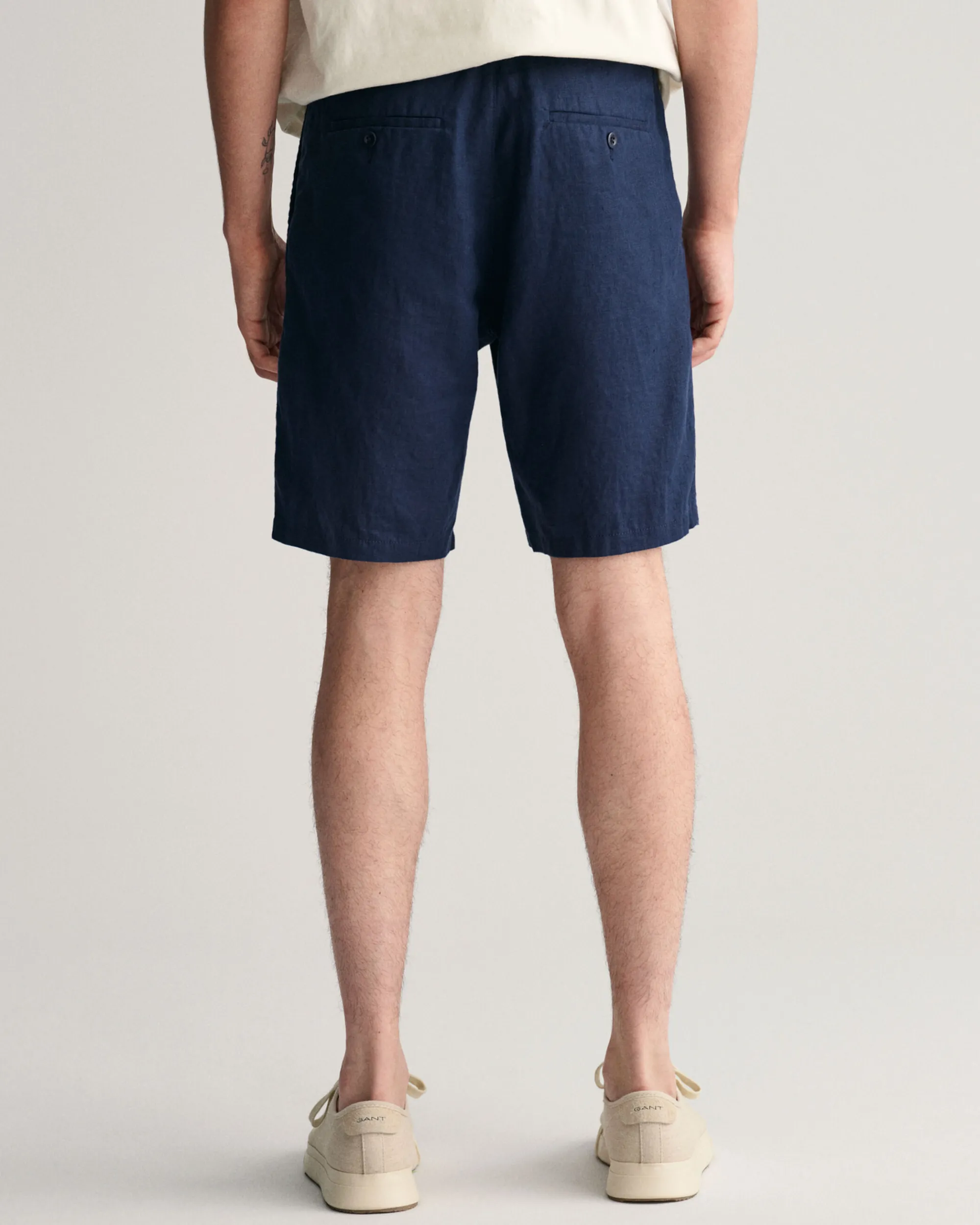 Relaxed Fit Linen Drawstring Shorts