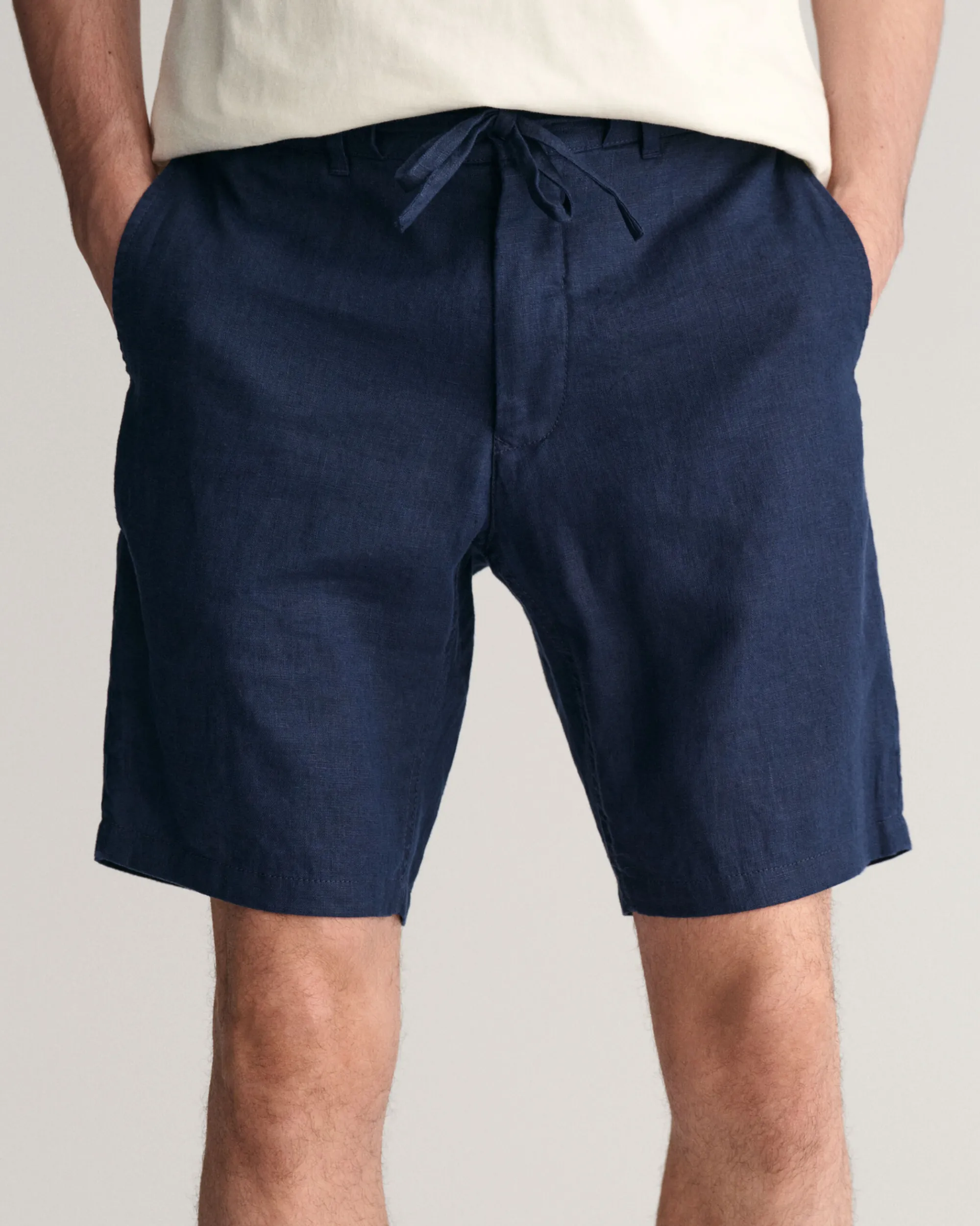 Relaxed Fit Linen Drawstring Shorts