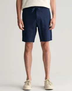 Relaxed Fit Linen Drawstring Shorts