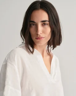 Relaxed Fit Linen Popover Short Sleeve Shirt