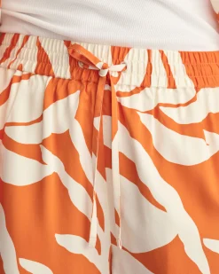 Relaxed Fit Palm Print Pull-On Shorts