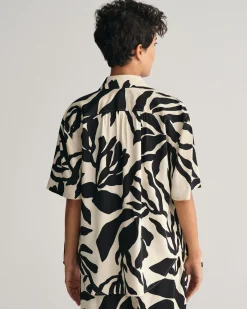Relaxed Fit Palm Print Short Sleeve Shirt