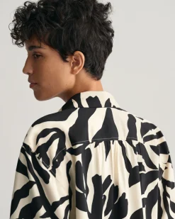 Relaxed Fit Palm Print Short Sleeve Shirt