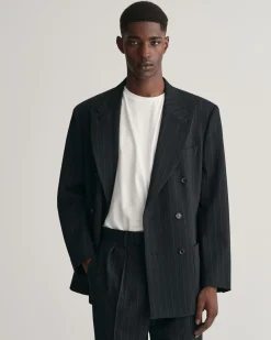 Relaxed Fit Pinstripe Suit Blazer