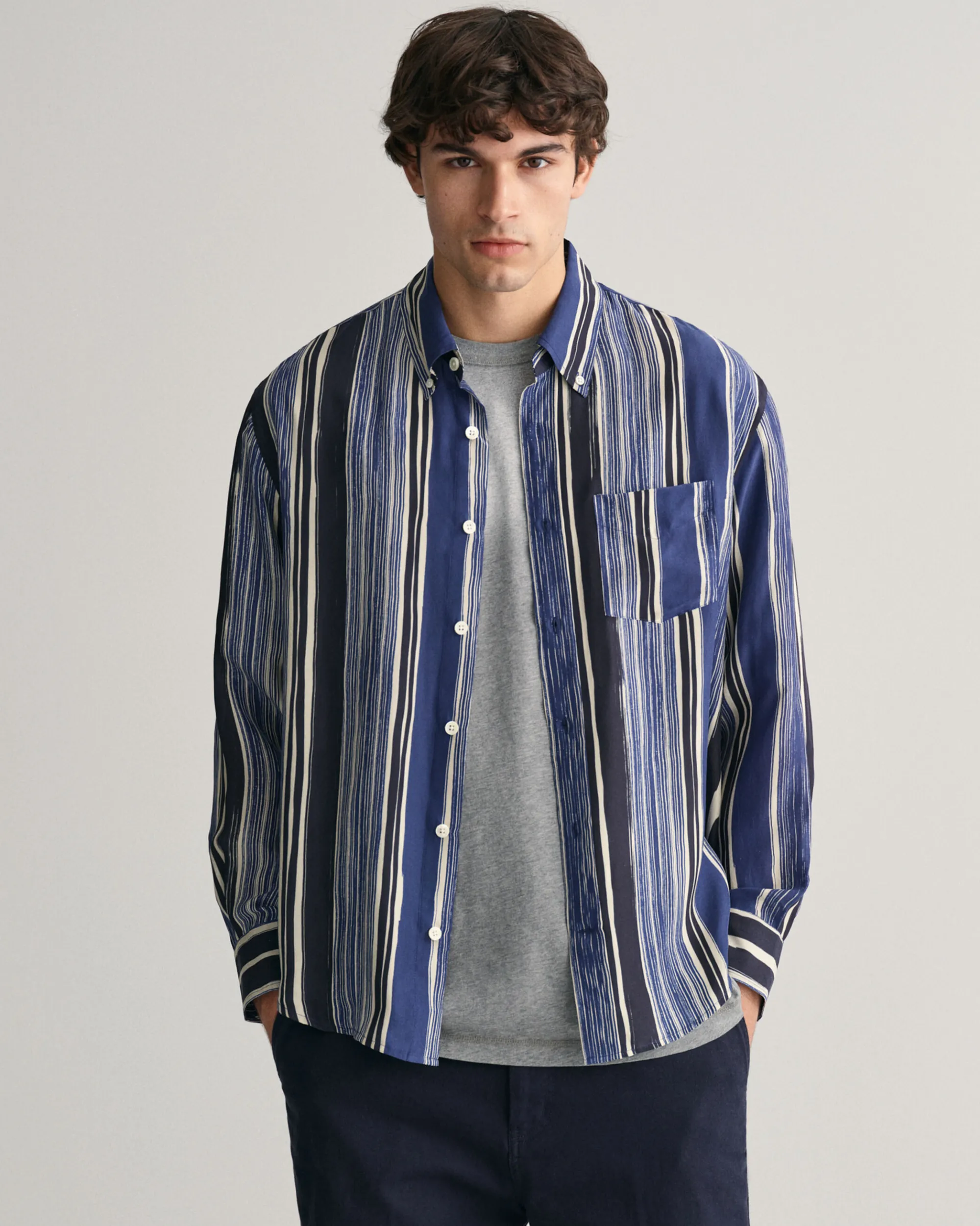 Relaxed Fit Printed Silk Shirt