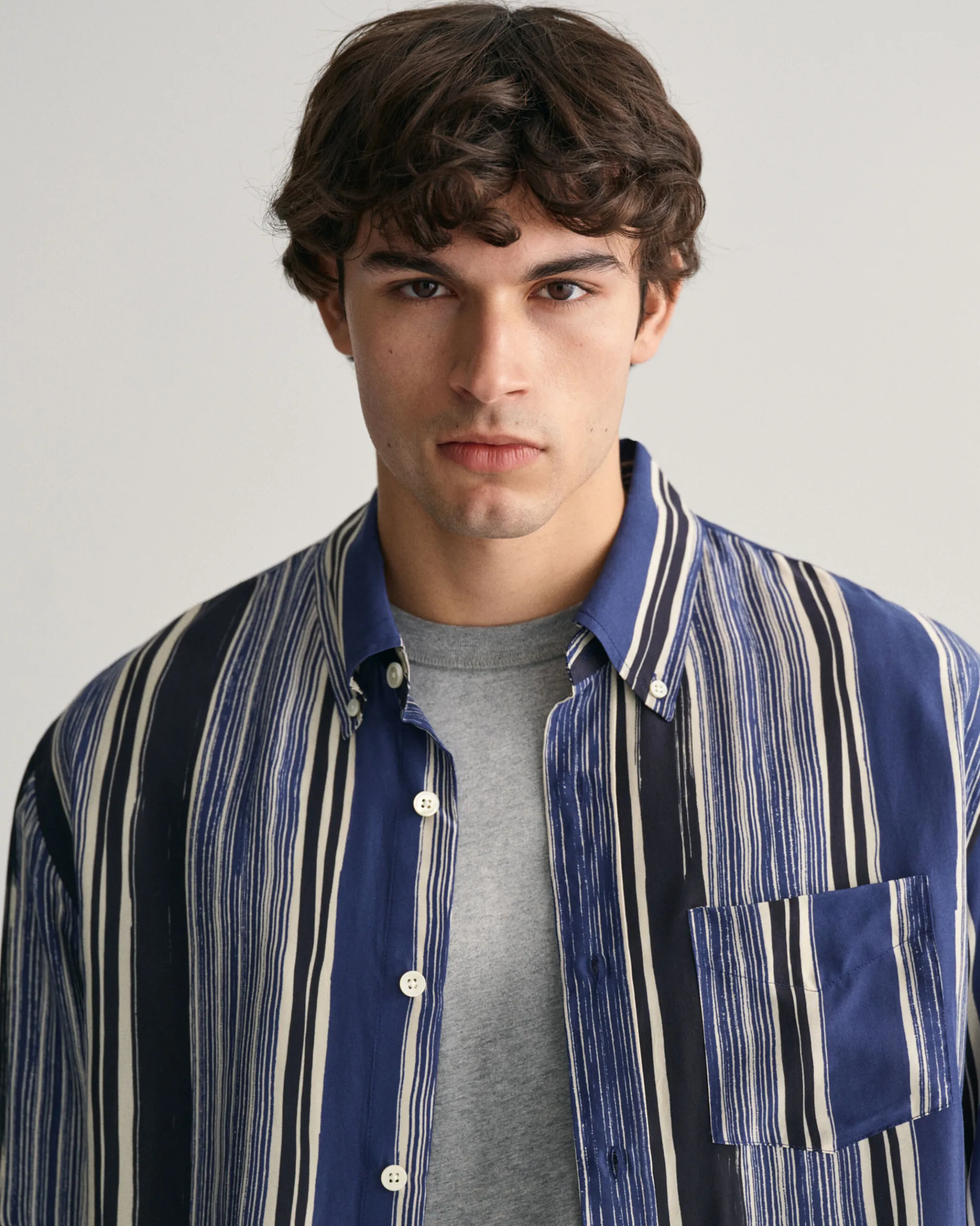 Relaxed Fit Printed Silk Shirt