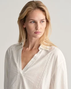 Relaxed Fit Seersucker Striped Popover Shirt