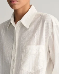 Relaxed Fit Seersucker Striped Shirt