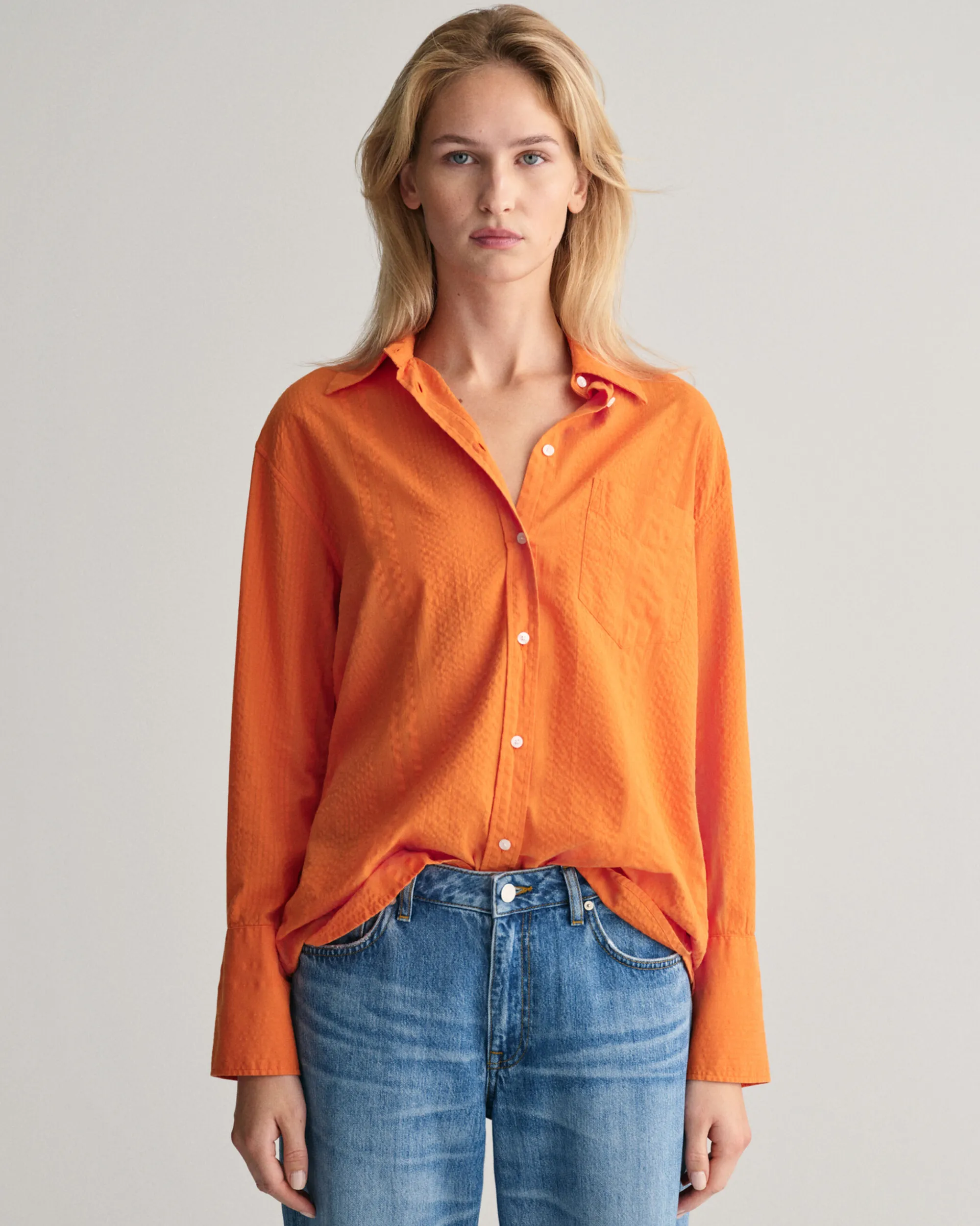 Relaxed Fit Seersucker Striped Shirt