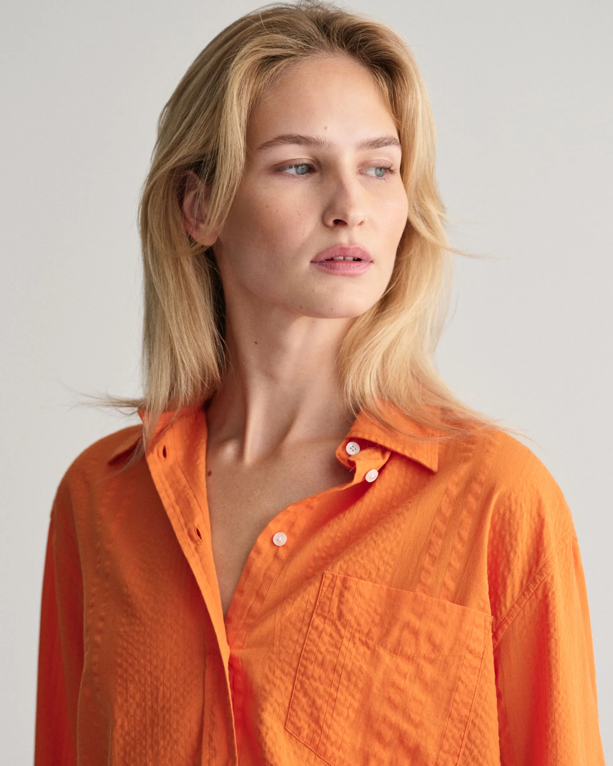 Relaxed Fit Seersucker Striped Shirt