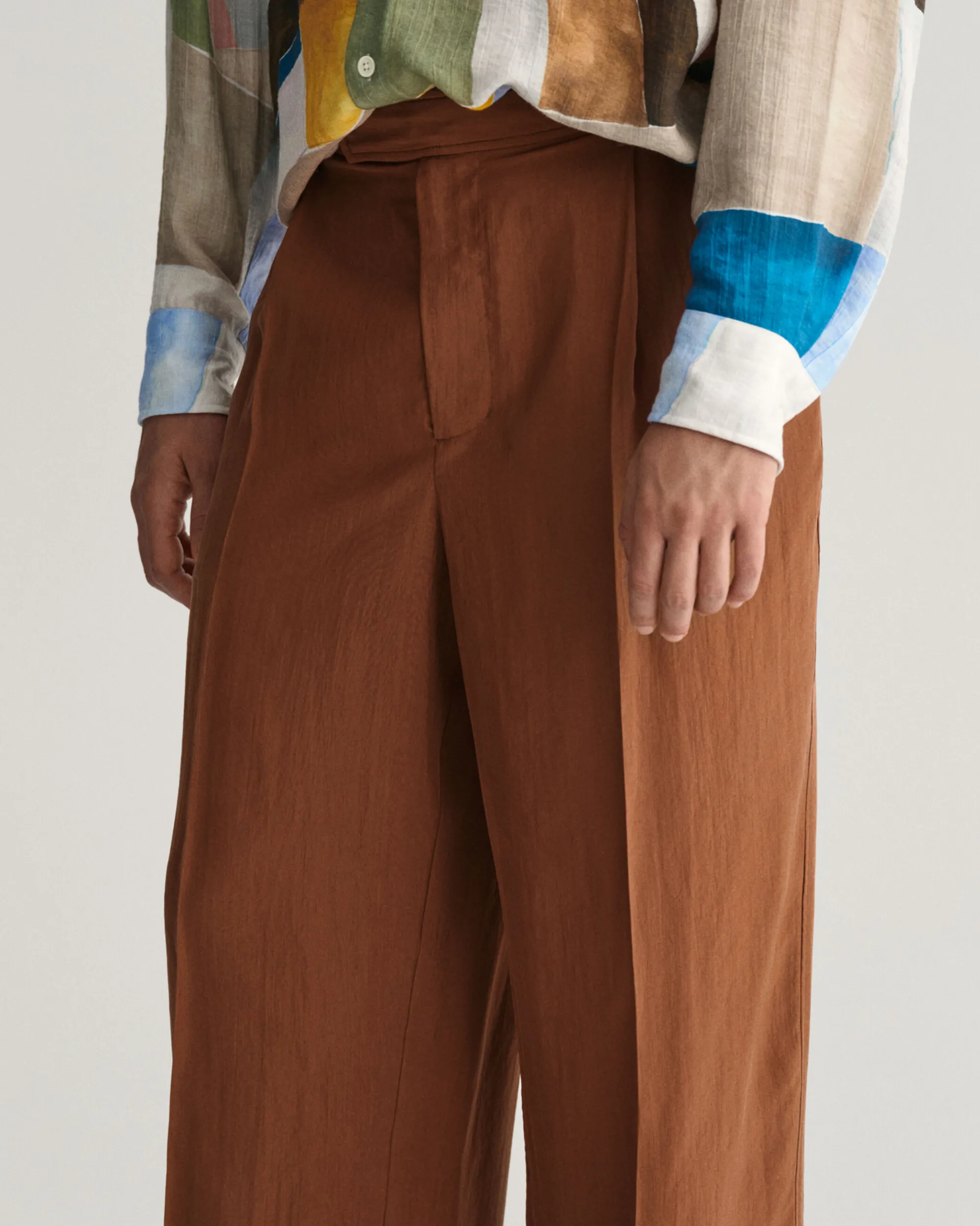 Relaxed Fit Silk Suit Pants